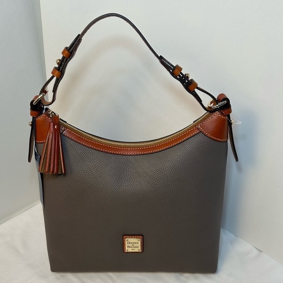 Dooney & Bourke Pebble Grain Erin Hobo Shoulder Bag - Elephant with dust bag - Picture 10 of 12